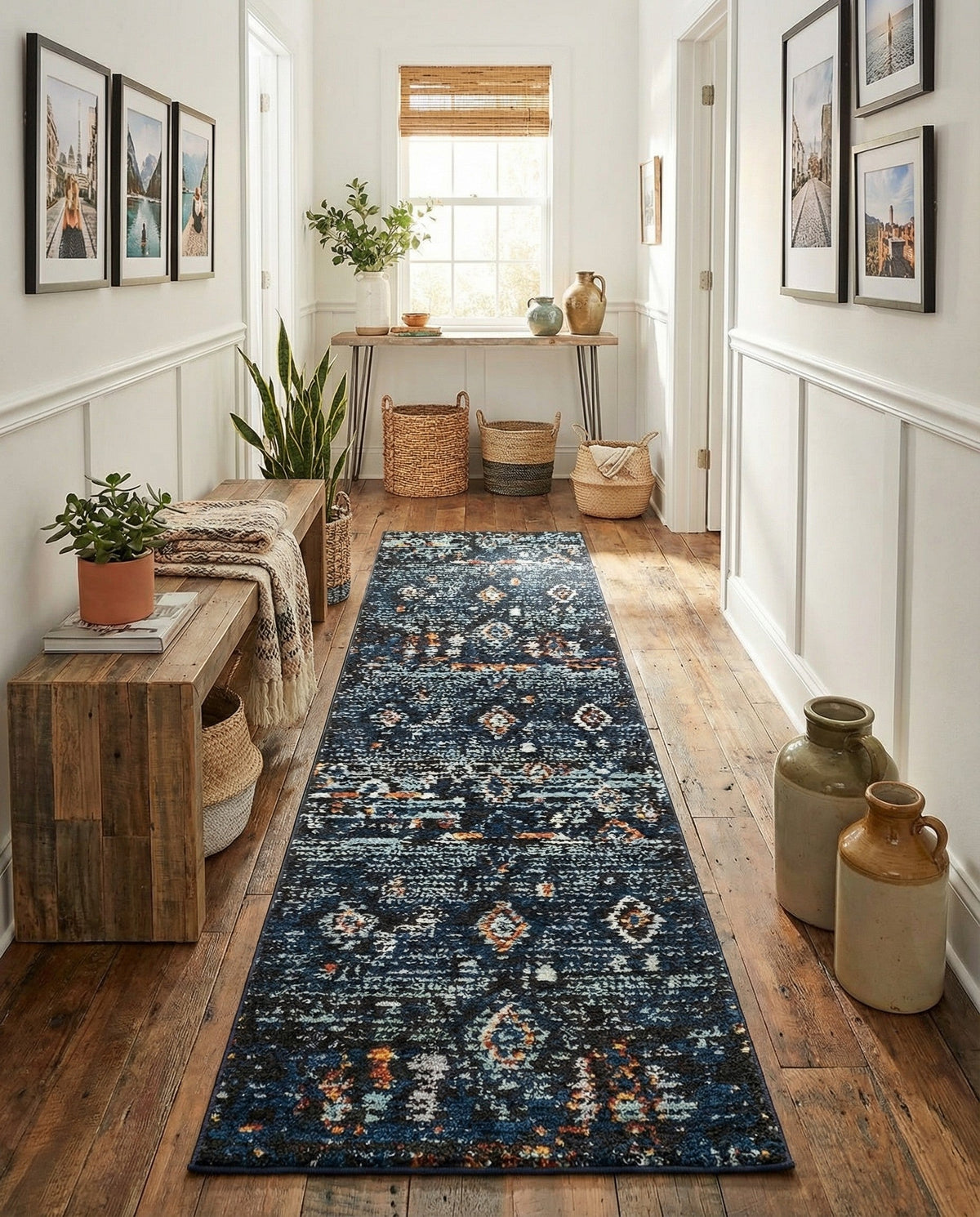 Tangier Treasures Collection Area Rug - Casablanca Runner Navy Blue  lifestyle 86