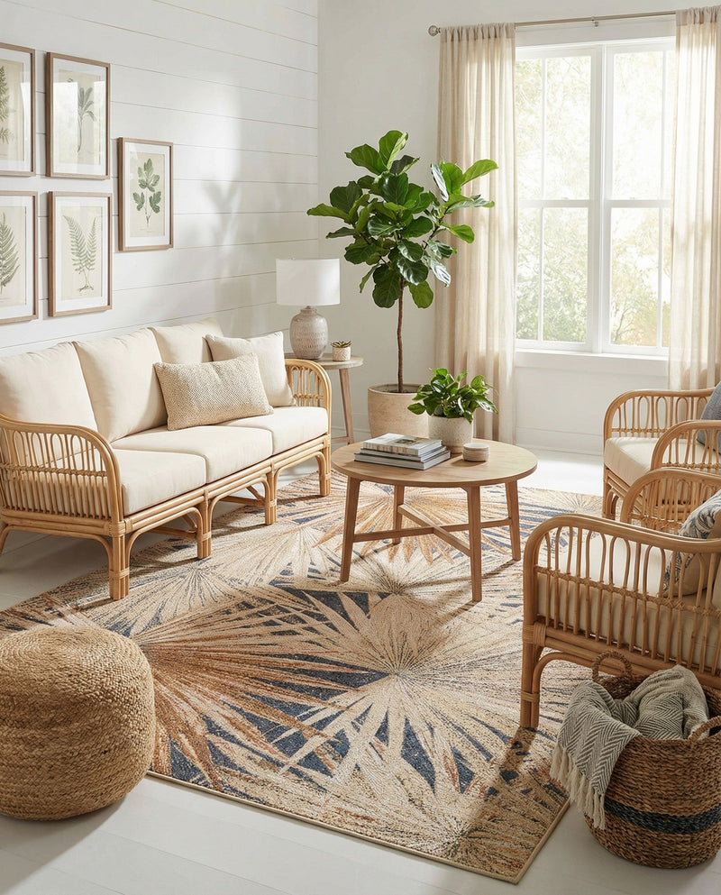 Seaside Blooms Collection Area Rug -  Avalon Rectangle Multi  lifestyle 10