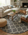 Savannah Pergola Collection Area Rug - Arbor (Black) Round Black  lifestyle 31