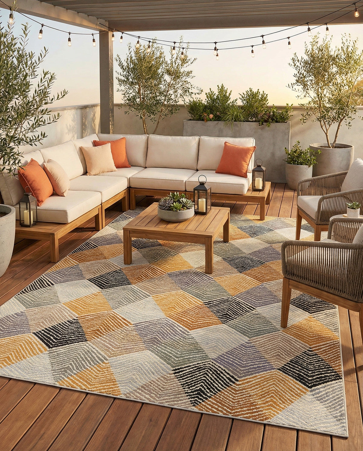 Urban Terrace Collection Area Rug - Metropolis Rectangle Gray  lifestyle 3