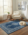 Dover Terrace Collection Area Rug - Marina (Navy Blue) Rectangle Navy Blue  lifestyle 12