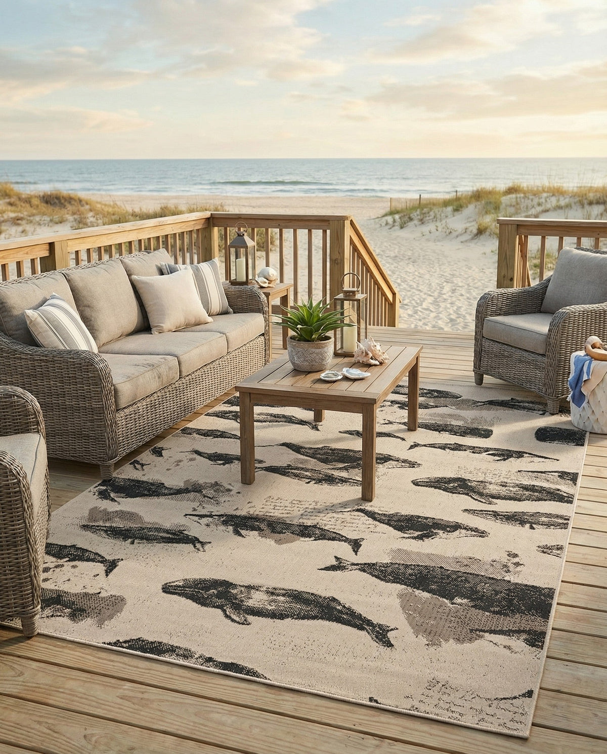 Seaside Haven Rugs Collection Area Rug -  Seabreeze Rectangle Beige  lifestyle 3