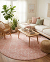 Marrakesh Lattice Collection Area Rug - Casablanca (Rose Pink) Round Rose Pink  lifestyle 41