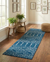 Marrakesh Lattice Collection Area Rug - Casablanca (Navy Blue) Runner Navy Blue  lifestyle 66