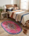 Heritage Elegance Collection Area Rug -  Winterthur (Fuchsia) Oval Fuchsia  lifestyle 71