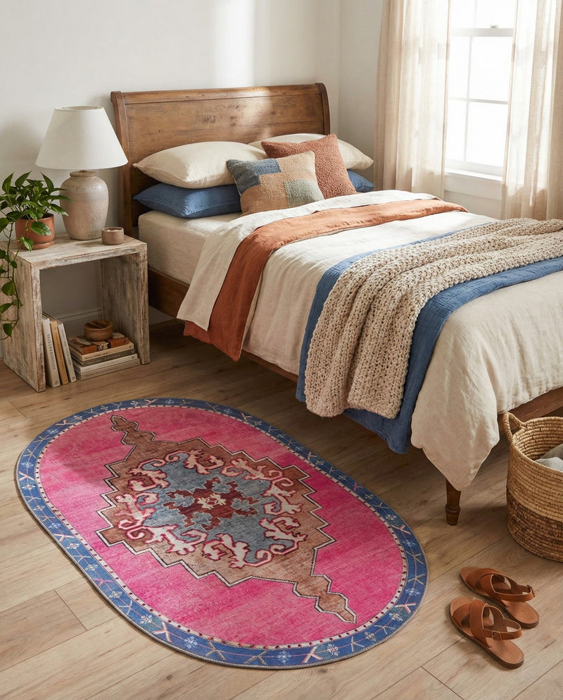 Heritage Elegance Collection Area Rug -  Winterthur (Fuchsia) Oval Fuchsia  lifestyle 71
