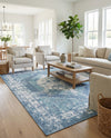 Patio Heritage Collection Area Rug -  Augusta (Blue) Rectangle Blue  lifestyle 13
