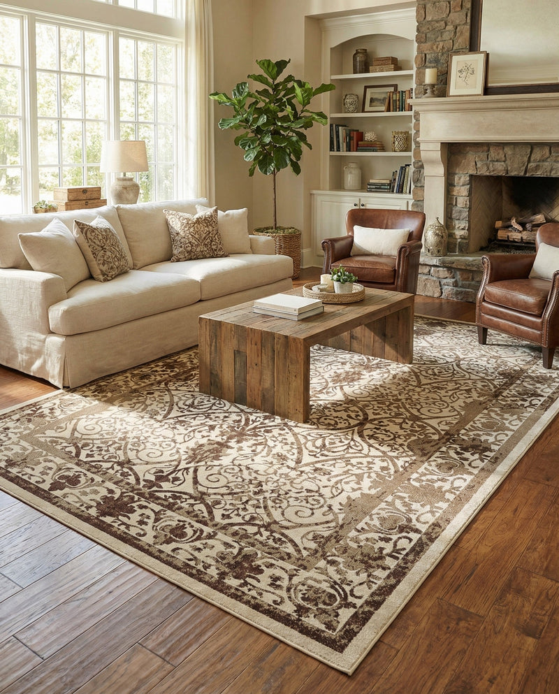 Horizon Collection Area Rug -  Sierra Rectangle Beige  lifestyle 16