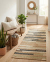 Benares Handwoven Jute Collection Area Rug -  Varanasi Runner Beige  lifestyle 37