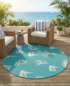 Seaside Haven Rugs Collection Area Rug -  Beachcomber Round Teal  lifestyle 70
