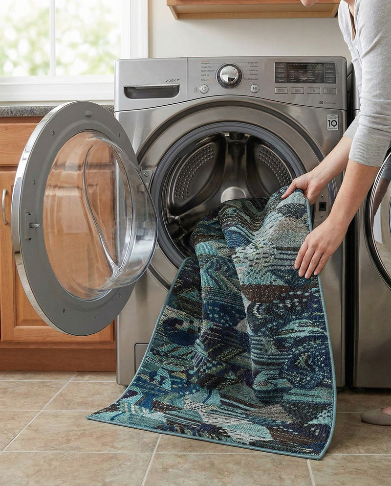 Sedona Vista Collection Area Rug -  Yucca Rectangle Blue  lifestyle 4