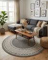 Soho Elegance Collection Area Rug -  Mercer (Gray) Round Gray  lifestyle 78