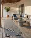 Urban Terrace Collection Area Rug -  Astoria (Black and White) Runner Black and White  lifestyle 63