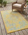 Urban Oasis Rugs Collection Area Rug -  Penthouse (Yellow and Aqua) Rectangle Yellow and Aqua  lifestyle 22
