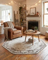 Riviera Elegance Collection Area Rug - Antibes (Beige) Octagon Beige  lifestyle 91