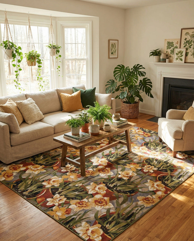 Seaside Blooms Collection Area Rug - Eden Rectangle Multi  lifestyle 4