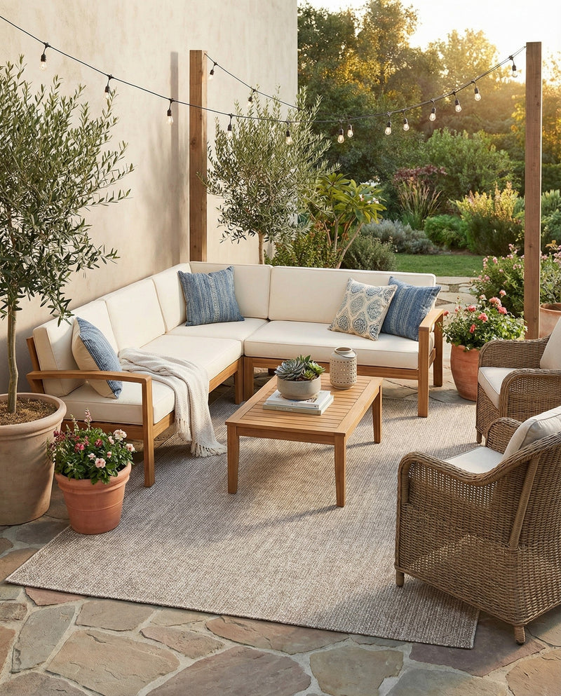 Seaside Serenity Collection Area Rug - Veranda (Beige) Rectangle Beige  lifestyle 3