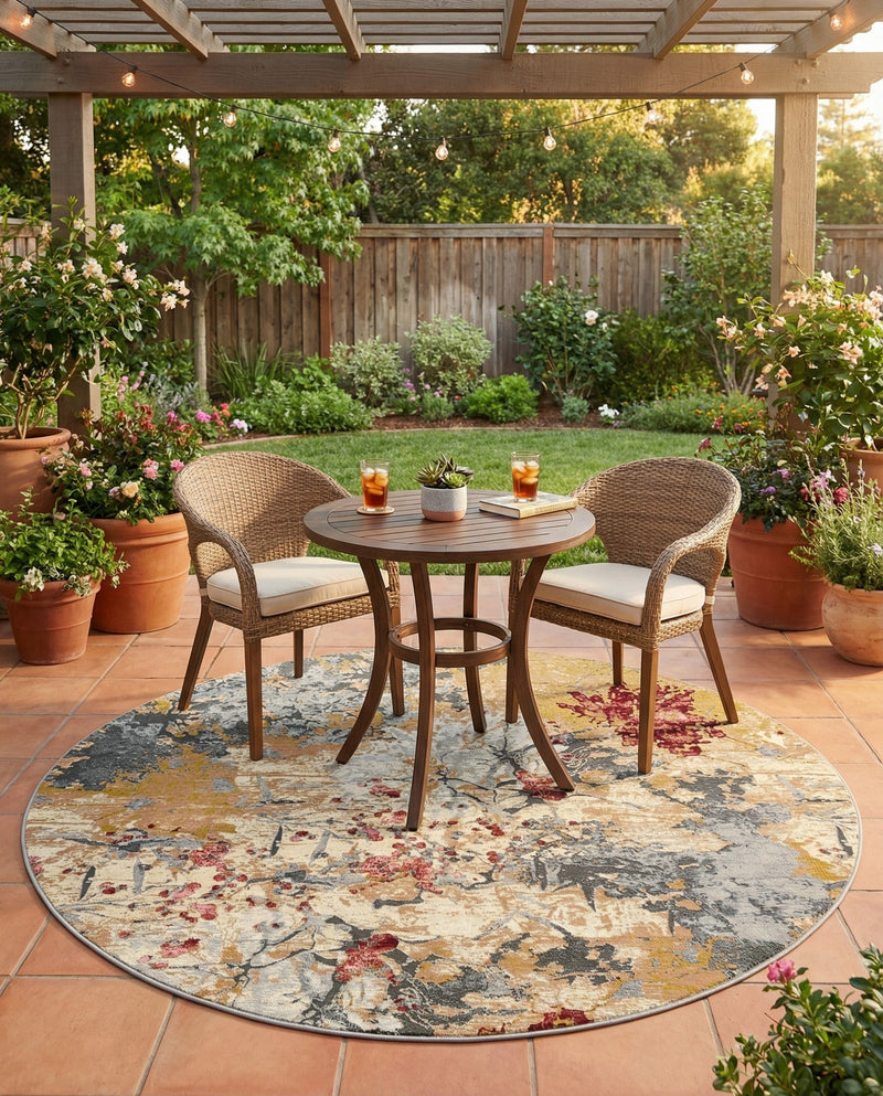 Urban Terrace Collection Area Rug -  Alcove Round Multi  lifestyle 74