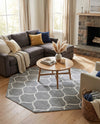 Trellis Mosaic Collection Area Rug -  Pergolatown (Light Gray) Octagon Light Gray  lifestyle 38