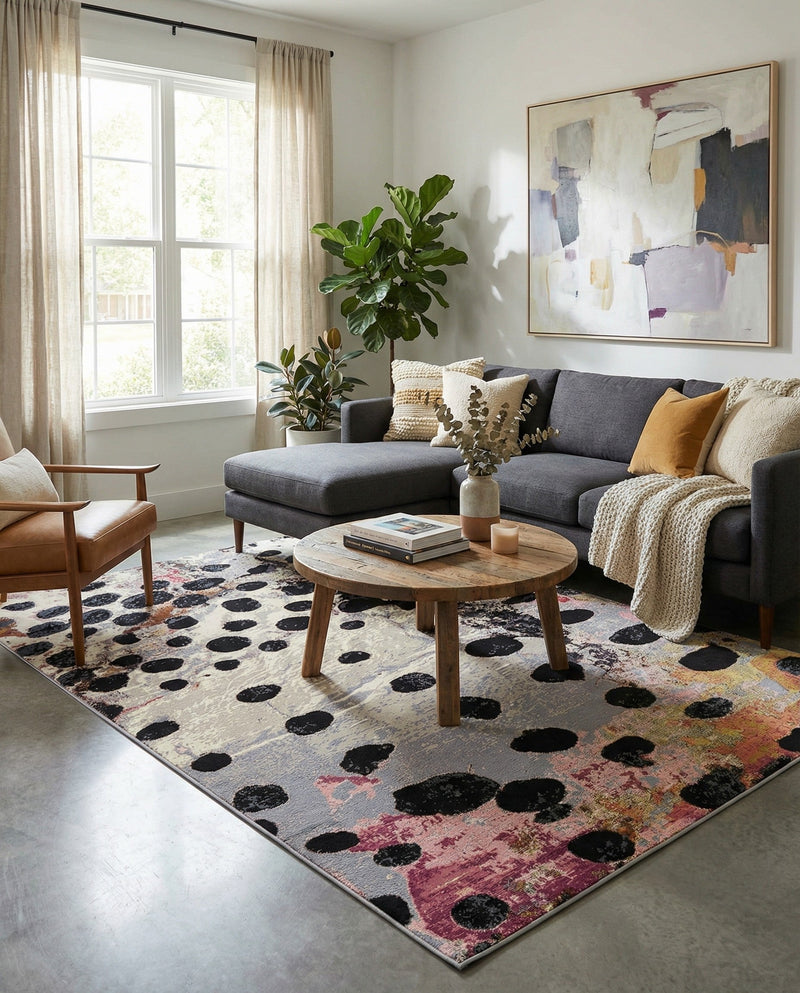 Urban Terrace Collection Area Rug -  Piazza Rectangle White and Black  lifestyle 13