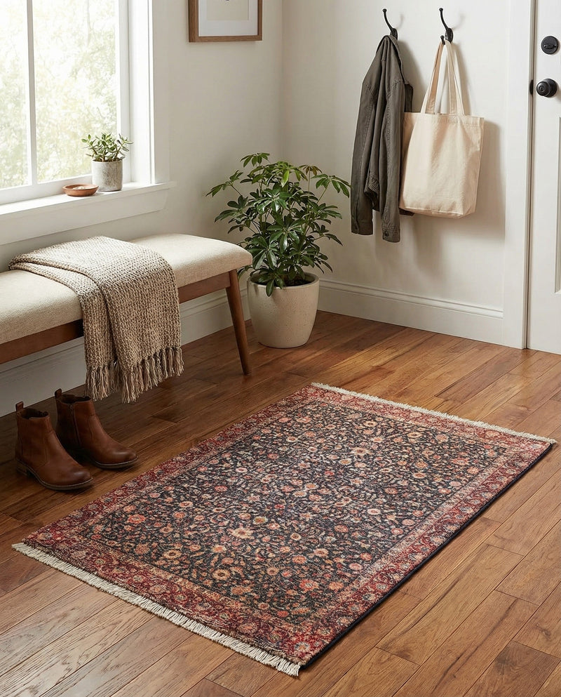 Bazaar Chic Collection Area Rug -  Tangier Rectangle Navy Blue  lifestyle 5