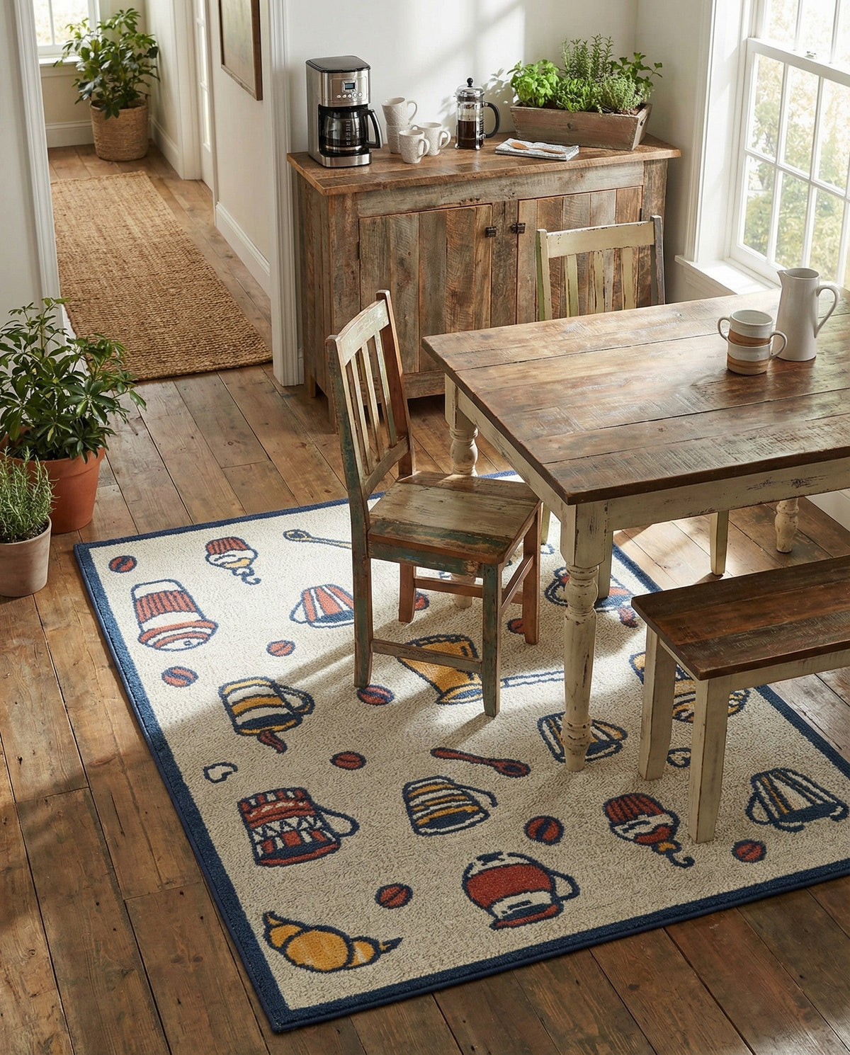 Terrace Collection Area Rug -  Pavilion Rectangle Ivory  lifestyle 9