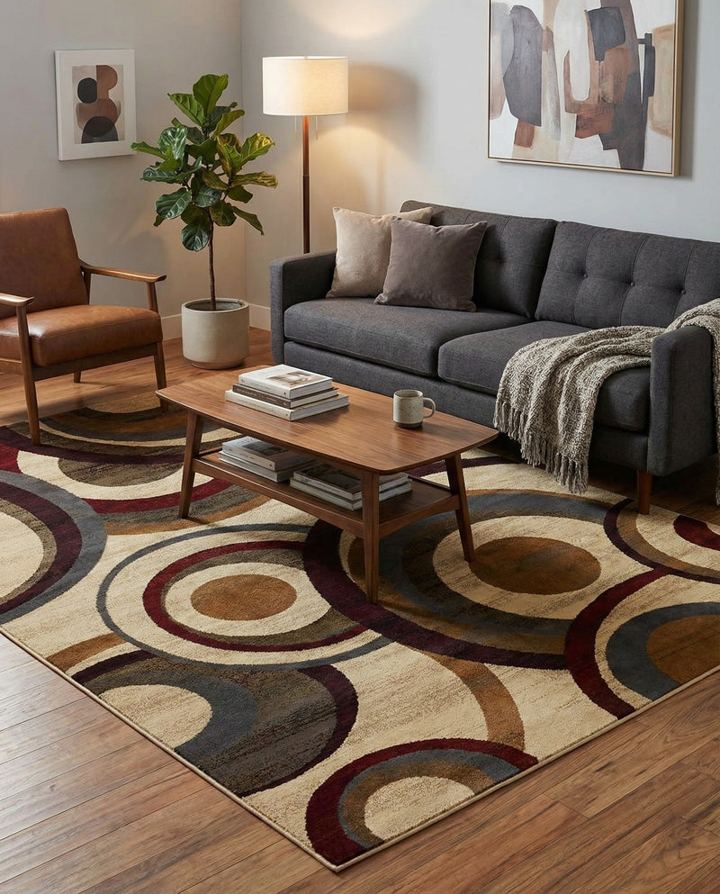 Bistro Lounge Collection Area Rug -  Macchiato Rectangle Beige  lifestyle 14