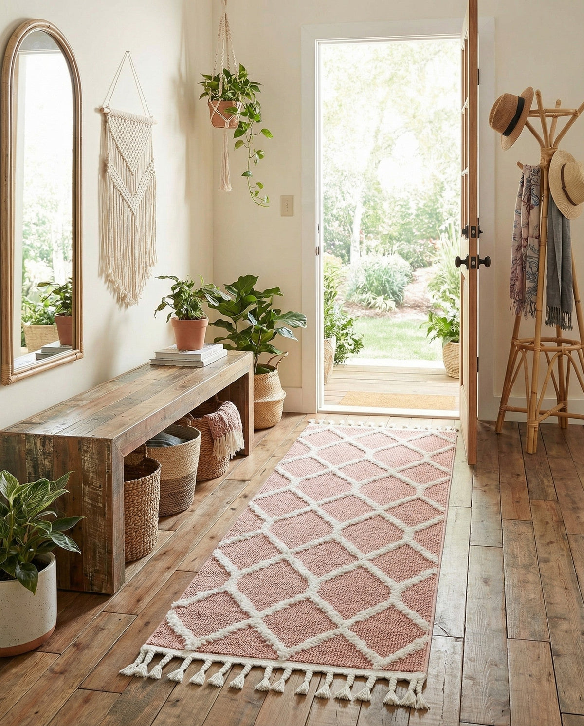 Sahara Chic Collection Area Rug -  Tuareg Runner Pink  lifestyle 162