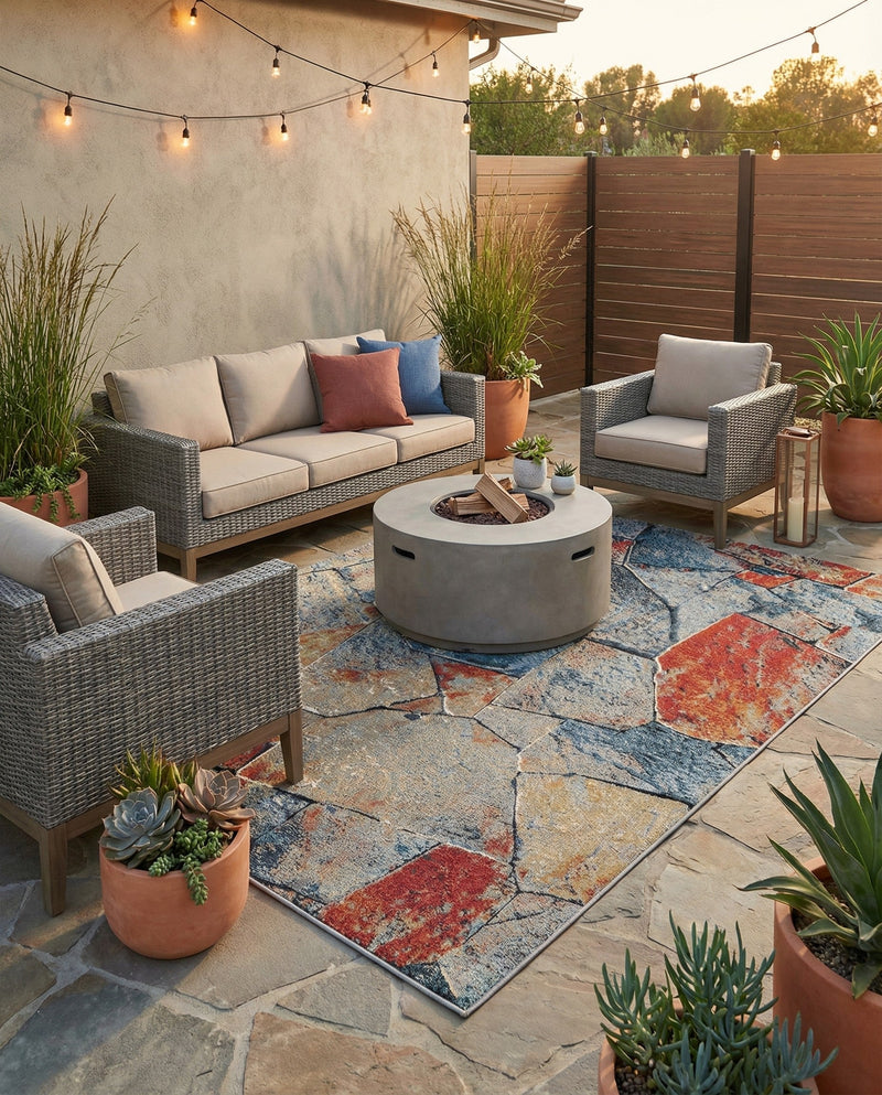 Urban Terrace Collection Area Rug -  Boulevard Rectangle Multi  lifestyle 8