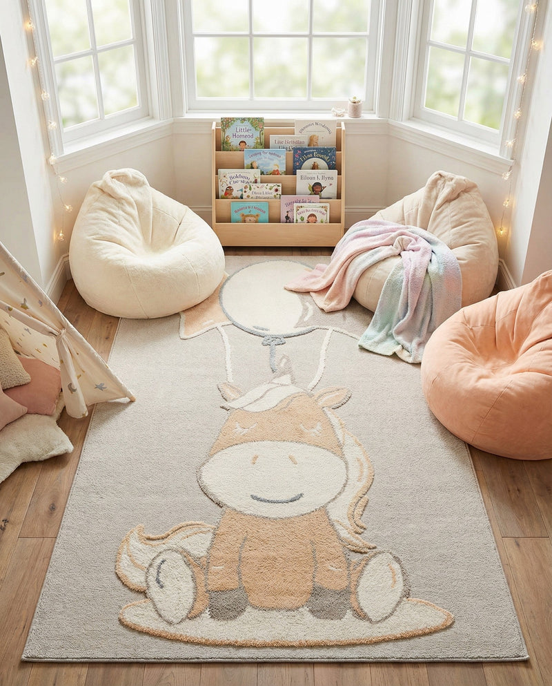 Wonder Tykes Collection Area Rug - Enchanted Rectangle Peach Blossom  lifestyle 5