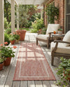 Terrace Fringe Collection Area Rug - Veranda (Rust Red) Runner Rust Red  lifestyle 66