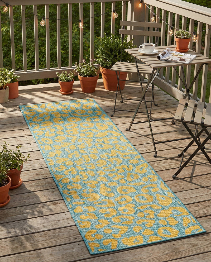 Savannah Escape Collection Area Rug -  Amazon (Blue Yellow) Runner Blue Yellow  lifestyle 40