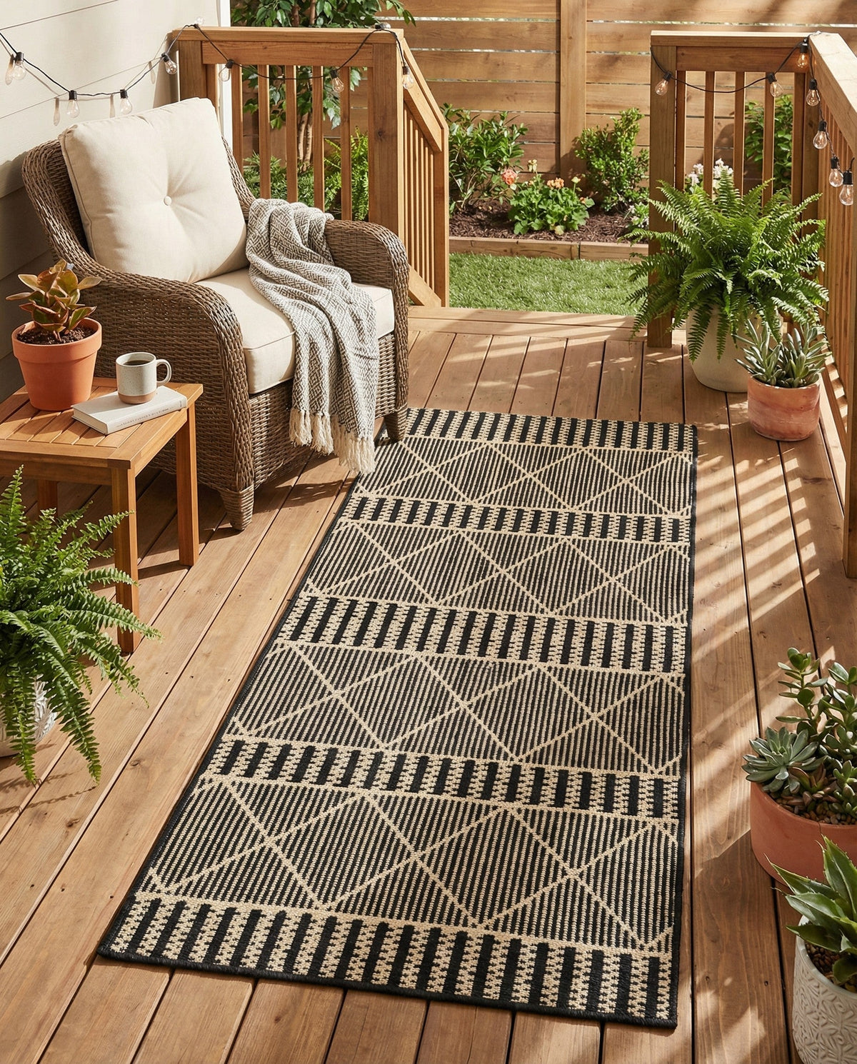Savannah Pergola Collection Area Rug -  Glade Runner Black  lifestyle 137