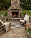 Seaside Stripes Collection Area Rug - Cabana (Charcoal) Hearth Charcoal  lifestyle 68