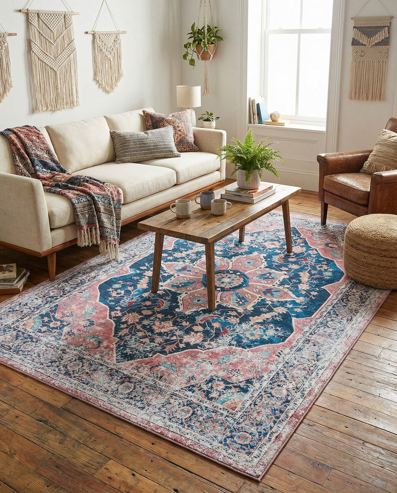 Laguna Sands Collection Area Rug -  Zuma Rectangle Navy Blue  lifestyle 4