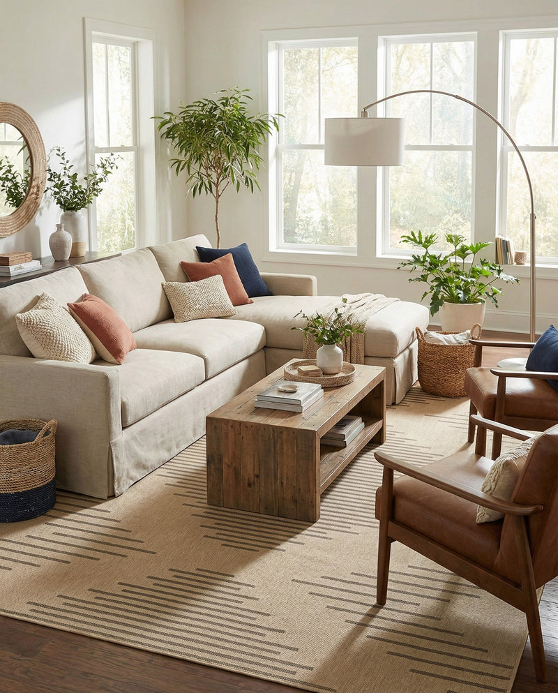 Sahara Sands Collection Area Rug -  Merimde Rectangle Natural  lifestyle 15