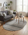Jewel Oasis Collection Area Rug - Sapphire (Gray) Oval Gray  lifestyle 44