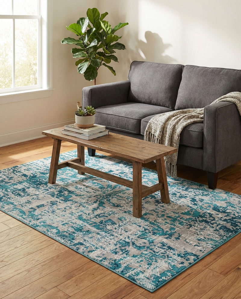 Geneva Terrace Collection Area Rug -  Morges Rectangle Blue  lifestyle 20