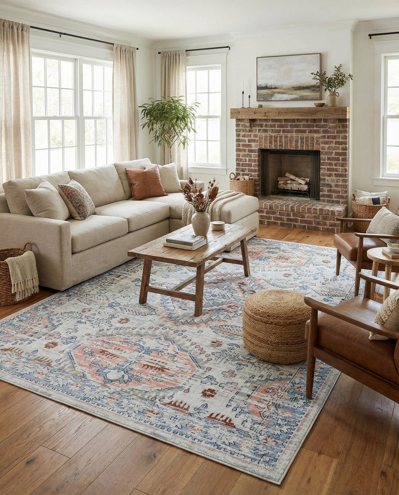 Aegean Elegance Washables Collection Area Rug -  Patmos Rectangle Ivory  lifestyle 29