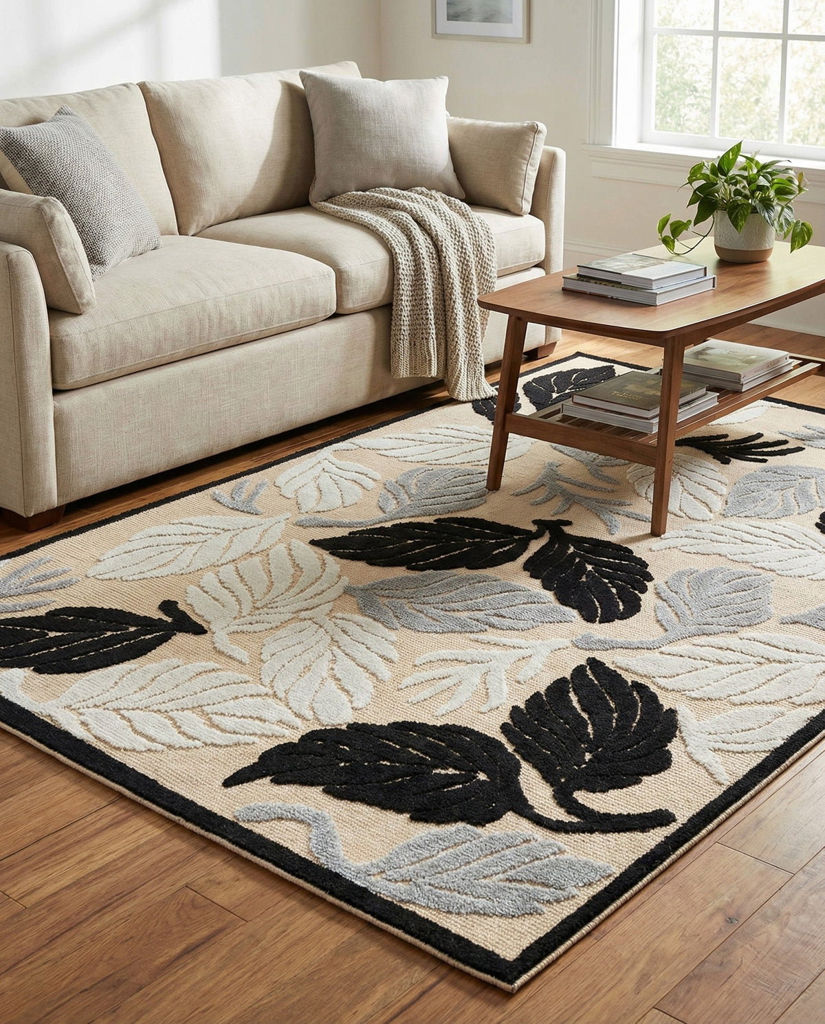 Terrace Collection Area Rug -  Pavilion Rectangle Tan  lifestyle 35