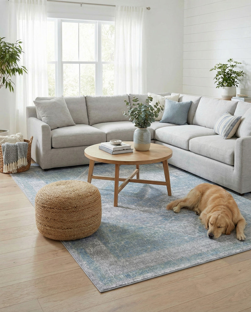 Aegean Elegance Washables Collection Area Rug -  Delos Rectangle Gray Green  lifestyle 45