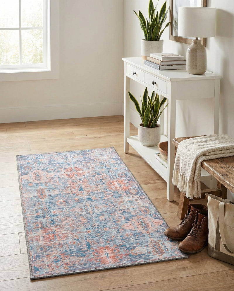 Heritage Elegance Collection Area Rug -  Potala Rectangle Blue  lifestyle 12