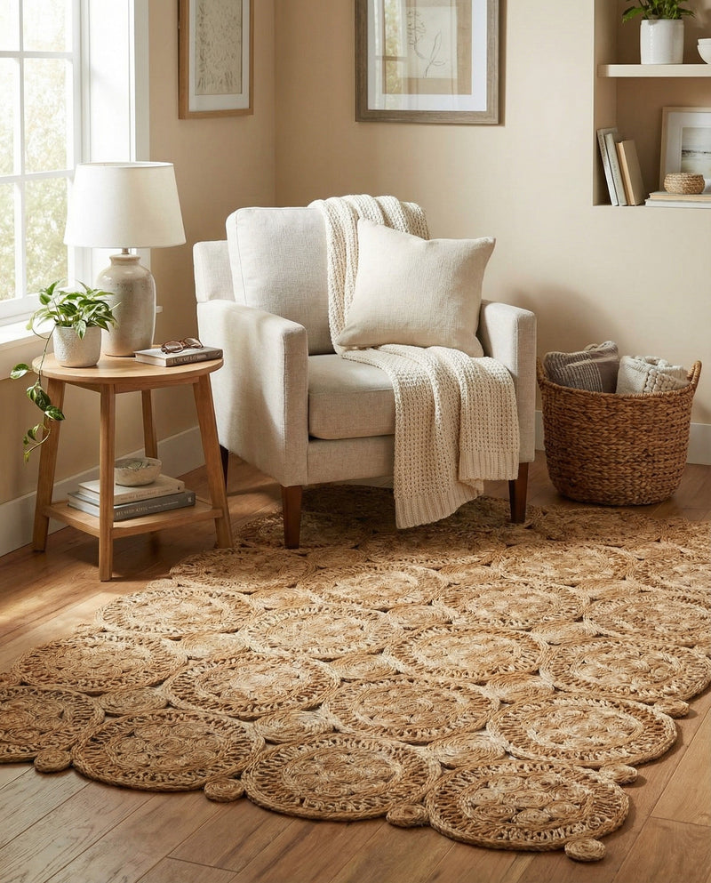 Woven Seaside Jute Collection Area Rug - Whittaker Rectangle Natural  lifestyle 4