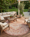 Patio Heritage Collection Area Rug -  Augusta (Rust Red) Round Rust Red  lifestyle 48