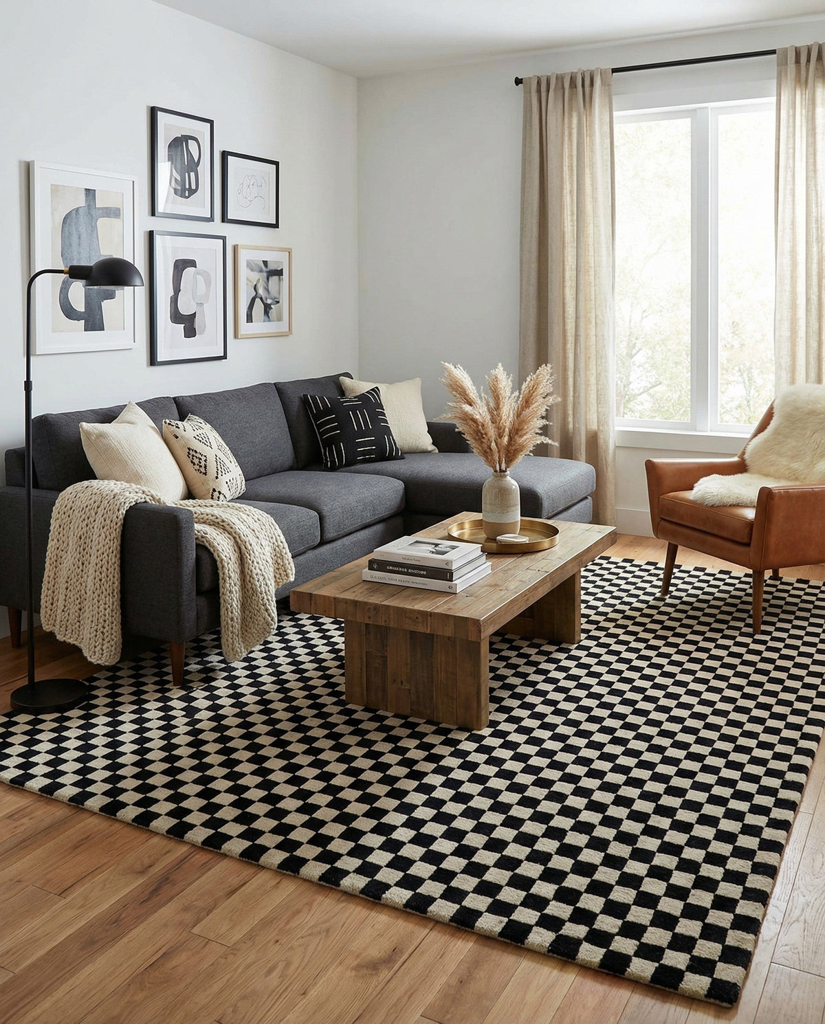 Shepherd's Glen Wool Collection Area Rug - Reykjavik Rectangle Black and White  lifestyle 27