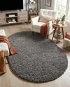 Plush Oasis Collection Area Rug - Serenity (Graphite Gray) Oval Graphite Gray  lifestyle 44