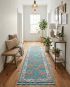 Arcadia Rugs Collection Area Rug - Eden (Aqua and Blue) Runner Aqua and Blue  lifestyle 50