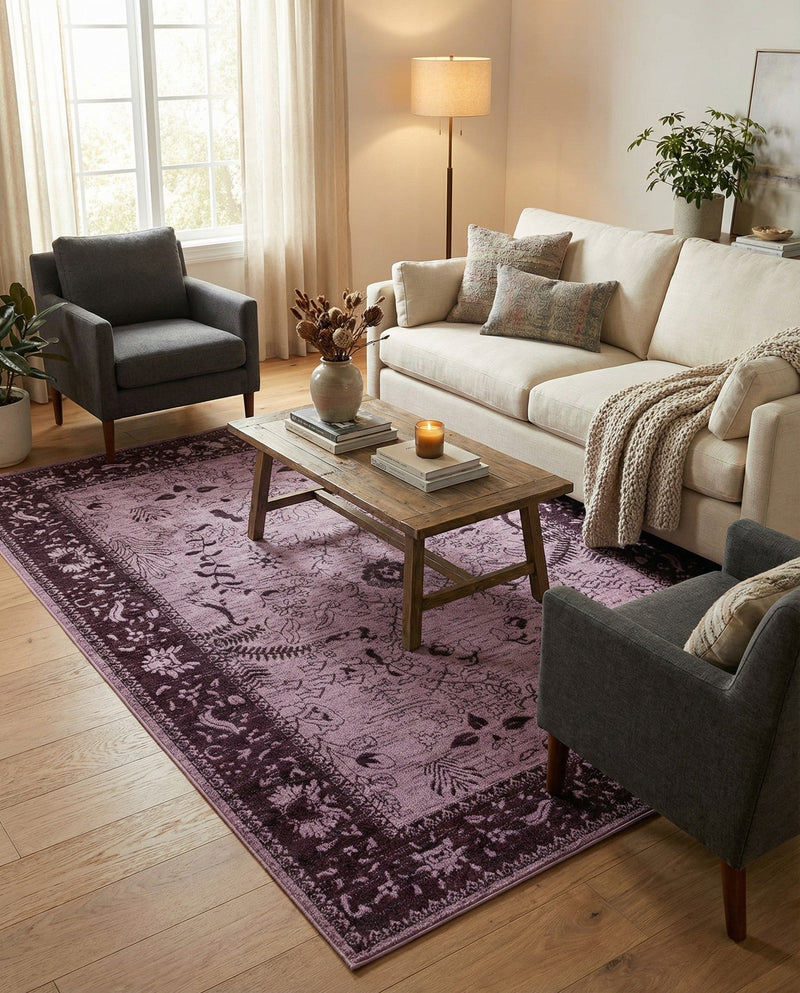 Horizon Collection Area Rug -  Apex (Purple) Rectangle Purple  lifestyle 12