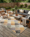 Urban Terrace Collection Area Rug - Metropolis Square Gray  lifestyle 50