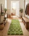 Berber Lattice Shag Collection Area Rug - Atlas (Green) Runner Green  lifestyle 34